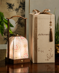 Bamboo Grain Pagoda Handle Lantern Lamp