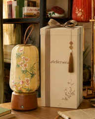 Apricot Shadow Embroidered Portable Lamp
