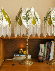 Lily Embroidered Brass Accent Lamp