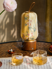 Apricot Shadow Embroidered Portable Lamp