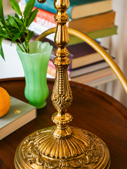 Lily Embroidered Brass Accent Lamp