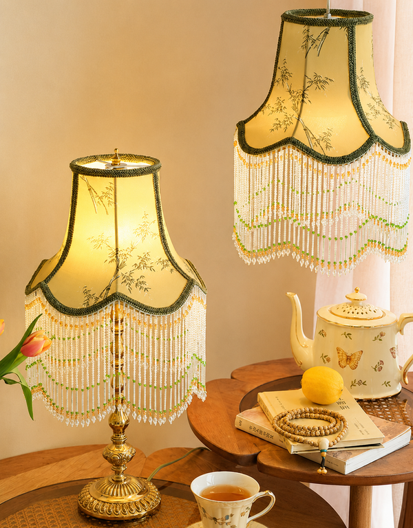 Bamboo Whisper Vintage Brass Lamp