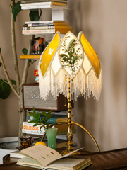 Lily Embroidered Brass Accent Lamp