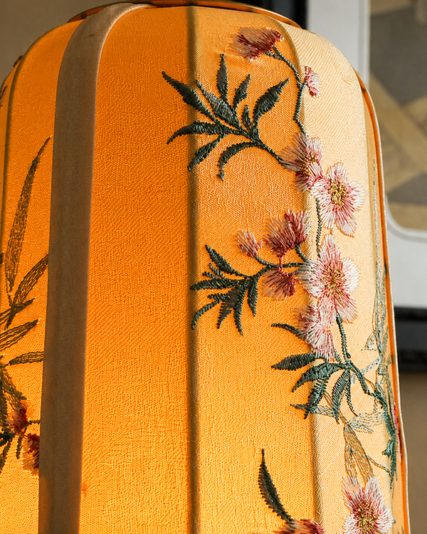 Apricot Shadow Embroidered Portable Lamp